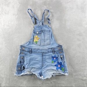 No boundaries Denim Overalls with Floral Embroidery